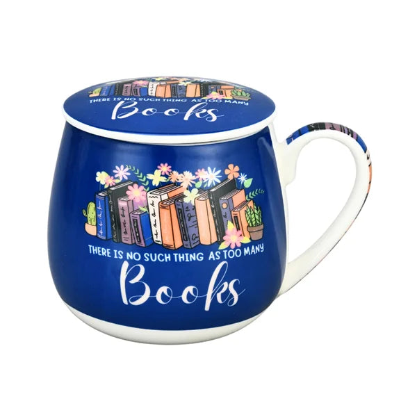 Tea Infuser Mug - No Such Thing As Too Many Books
