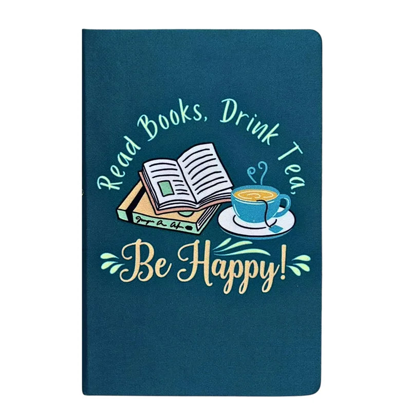 A5 Lined Journal - Read Books Drink Tea Be Happy