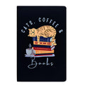 A5 Lined Journal - Cats, Coffee and Books