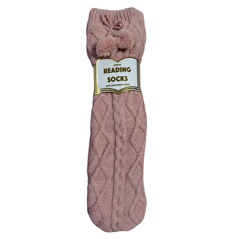Reading Socks - Blush Cable Knots (Medium)